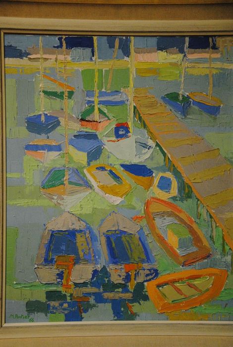 tableau : Barques au port - © Ministère de la Culture (France), Médiathèque du patrimoine et de la photographie, Conservation des antiquités et des objets d’art de l’Ardèche – Tous droits réservés