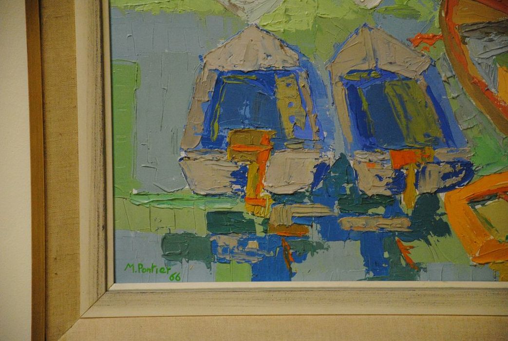 tableau : Barques au port, détail - © Ministère de la Culture (France), Médiathèque du patrimoine et de la photographie, Conservation des antiquités et des objets d’art de l’Ardèche – Tous droits réservés