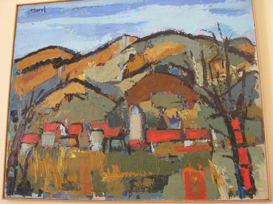 tableau : Vue de Coux - © Ministère de la Culture (France), Médiathèque du patrimoine et de la photographie, Conservation des antiquités et des objets d’art de l’Ardèche – Tous droits réservés