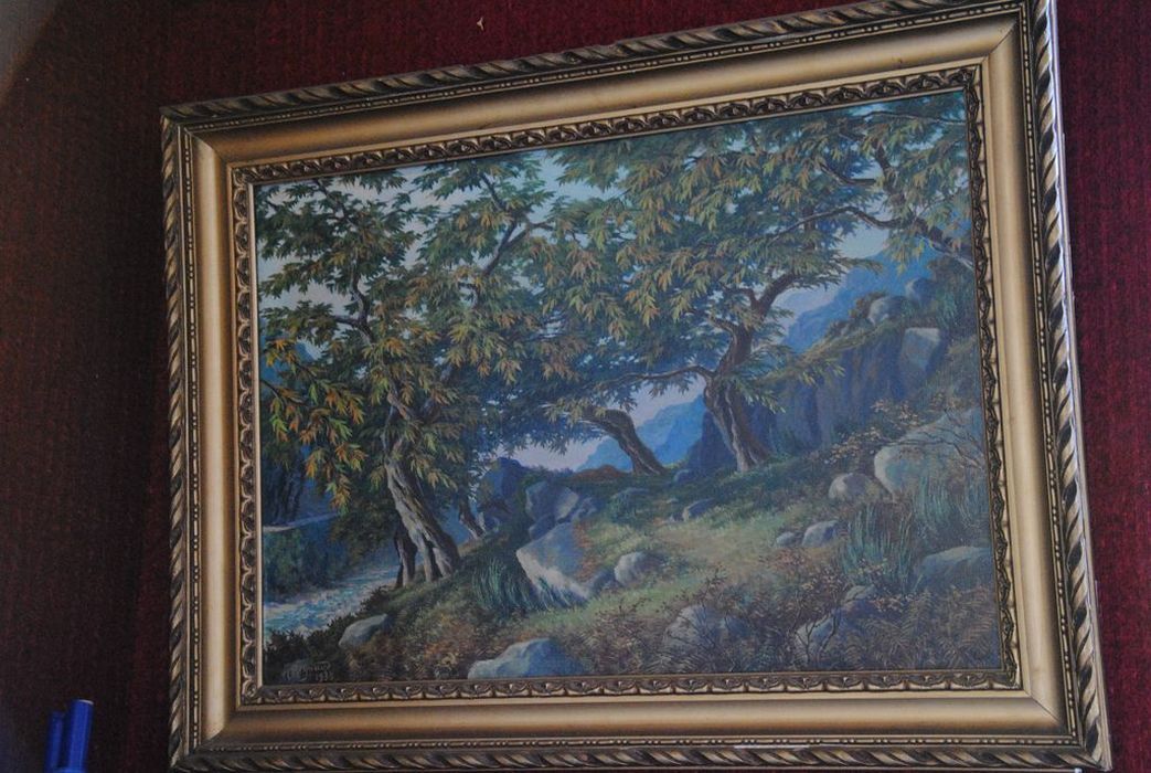 tableau : Rochers dans un sous-bois - © Ministère de la Culture (France), Conservation des antiquités et des objets d’art de l’Ardèche – Tous droits réservés