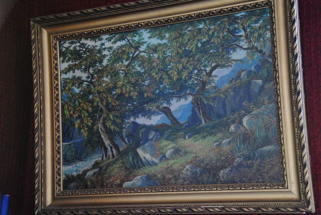 tableau : Rochers dans un sous-bois - © Ministère de la Culture (France), Conservation des antiquités et des objets d’art de l’Ardèche – Tous droits réservés