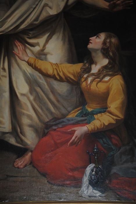 tableau : le Christ apparaissant à Marie-Madeleine la jour de Pâques, vue partielle