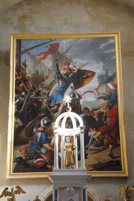 tableau : Saint Louis à la bataille de Damiette - © Ministère de la Culture (France), Médiathèque du patrimoine et de la photographie, Conservation des antiquités et des objets d’art de l’Ardèche – Tous droits réservés
