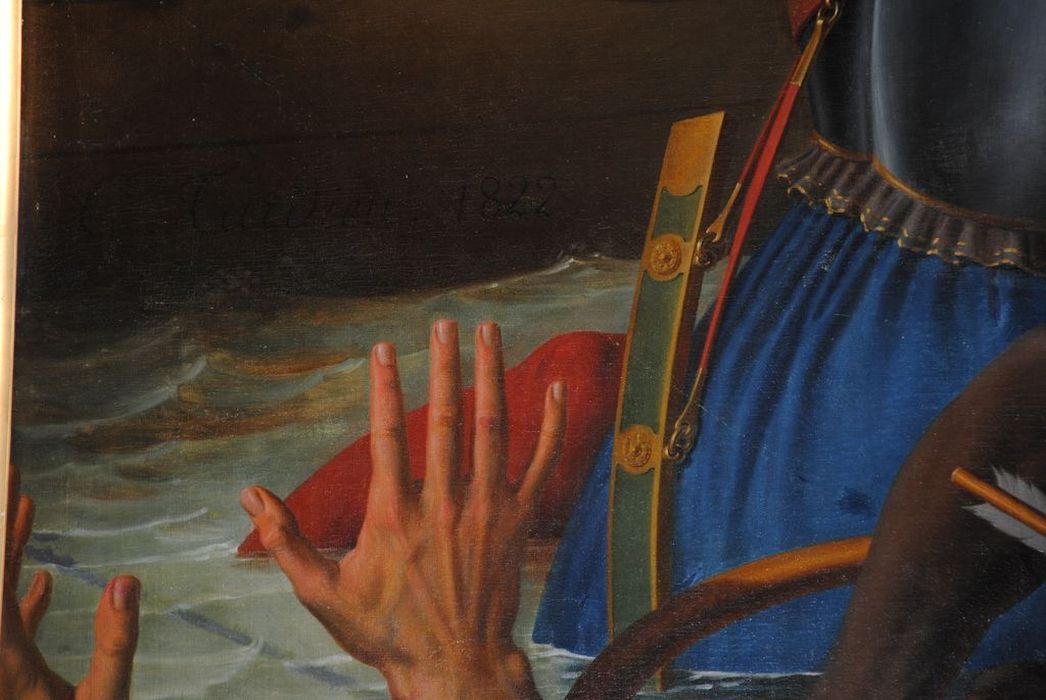 tableau : Saint Louis à la bataille de Damiette - © Ministère de la Culture (France), Conservation des antiquités et des objets d’art de l’Ardèche – Tous droits réservés