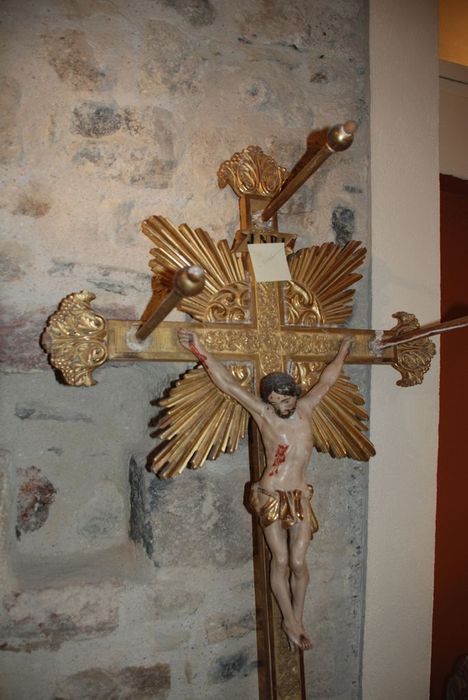 croix de procession avec Christ n°1, vue partielle - © Ministère de la Culture (France), Conservation des antiquités et des objets d’art de l’Ardèche – Tous droits réservés