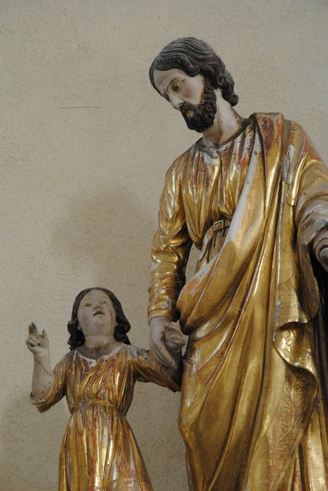 statue : Saint Joseph et l'Enfant Jésus, vue partielle