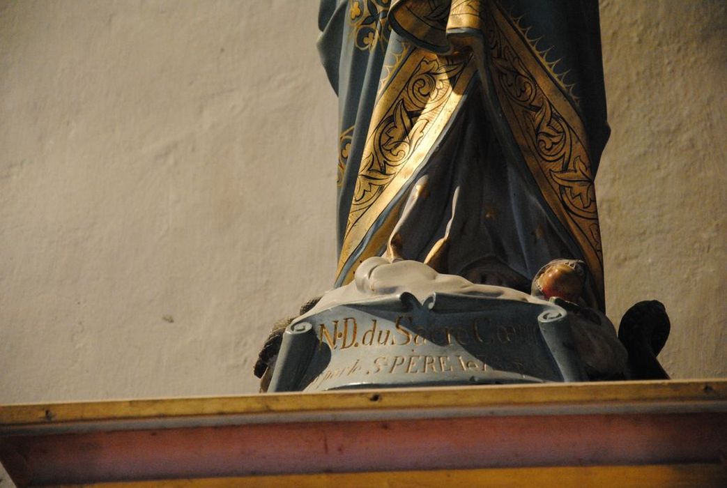 autel de la Vierge, statue : Vierge à l'Enfant, détail