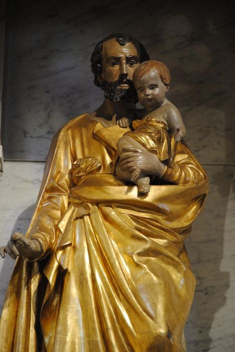 statue : Saint Joseph et l'Enfant Jésus, vue partielle