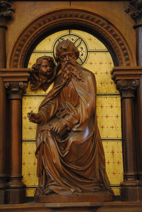 chaire à prêcher, détail : Saint Matthieu