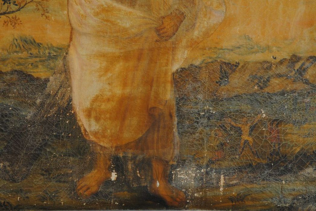 tableau : Saint André, détail - © Ministère de la Culture (France), Conservation des antiquités et des objets d’art de l’Ardèche – Tous droits réservés