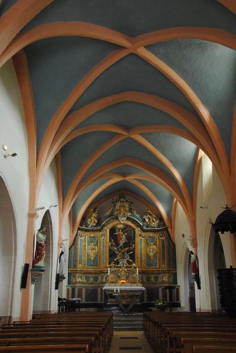 autel, gradin d'autel, tabernacle, retable, tableau : délivrance de saint Pierre par un ange (la)