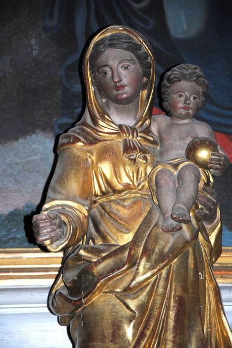 statue : Vierge à l'Enfant, vue partielle