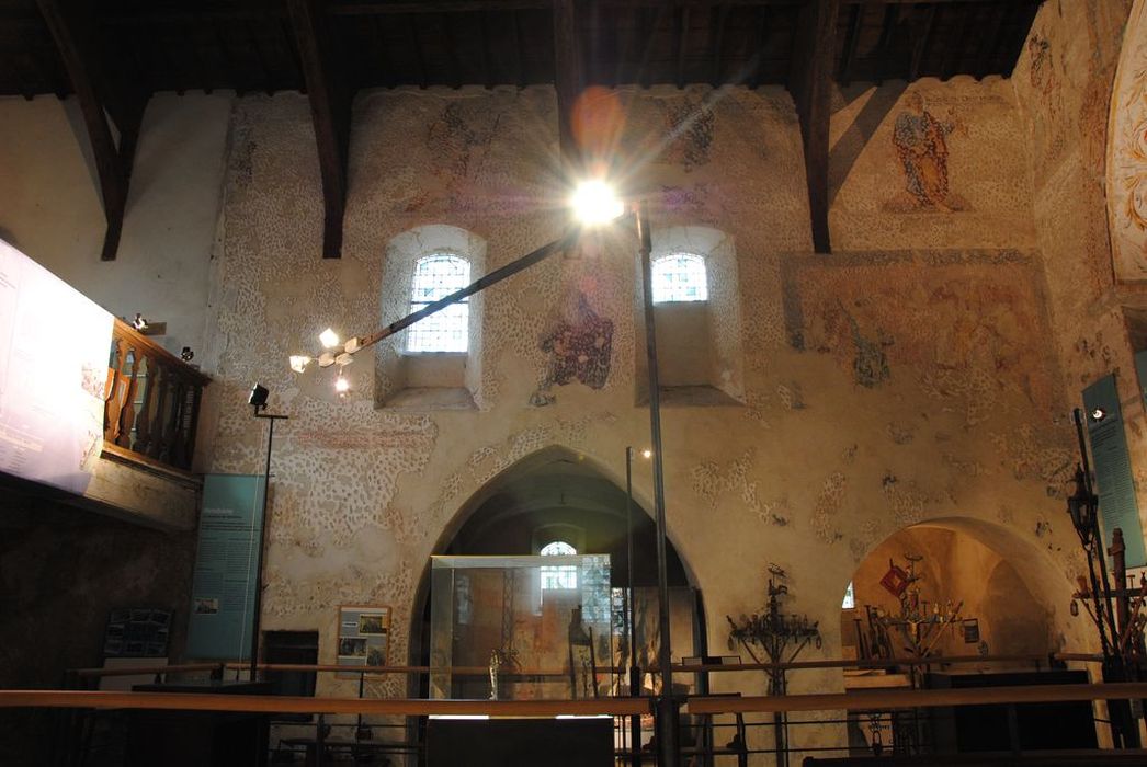 Chapelle de Saint-Sornin (ancienne) : Nef, peintures monumentales, vue générale