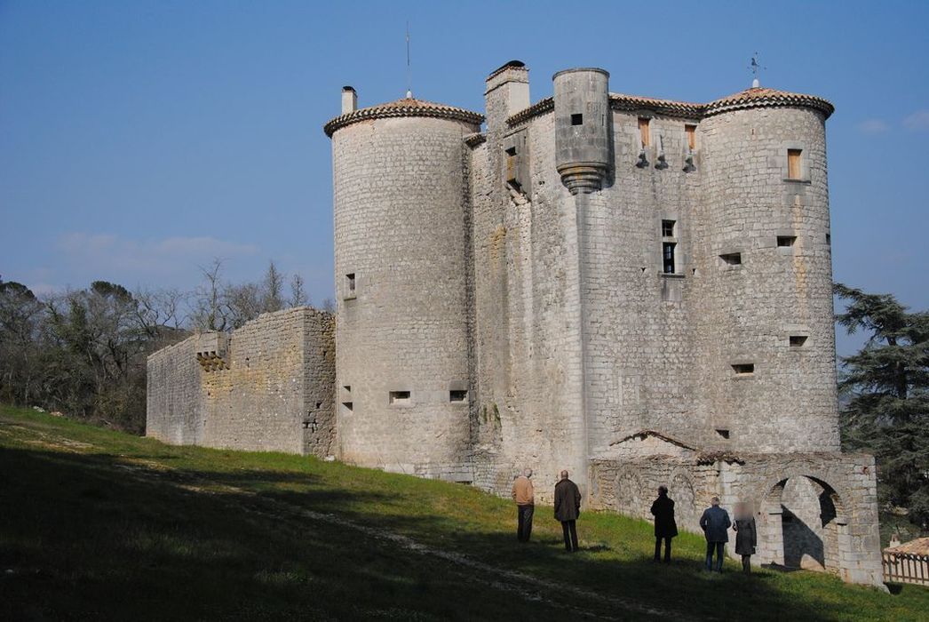 Château de Baumefort : Donjon, ensemble sud-ouest, vue générale