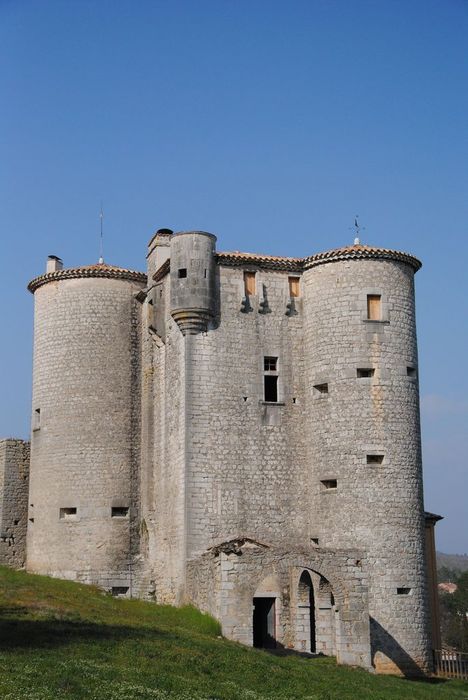 Château de Baumefort : Donjon, ensemble sud-ouest, vue générale