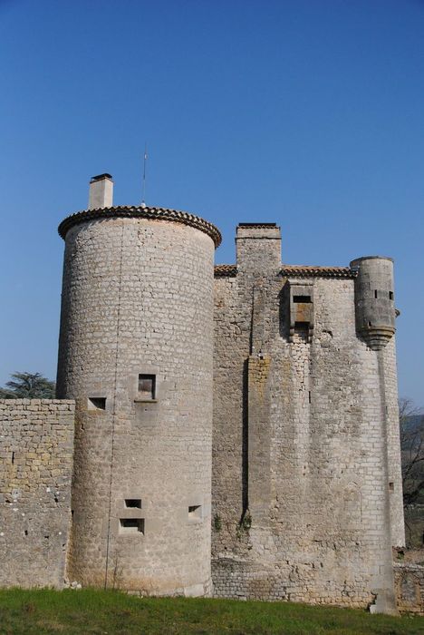 Château de Baumefort : Donjon, élévation ouest, vue générale