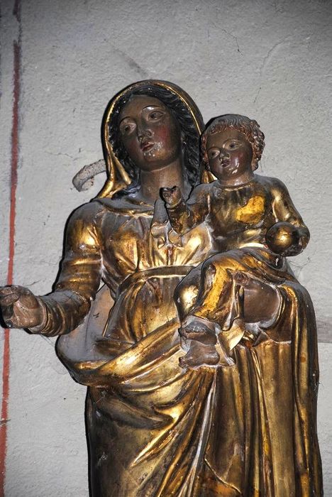 statue : Vierge à l'Enfant (La), vue partielle - © Ministère de la Culture (France), Conservation des antiquités et des objets d’art de l’Ardèche – Tous droits réservés