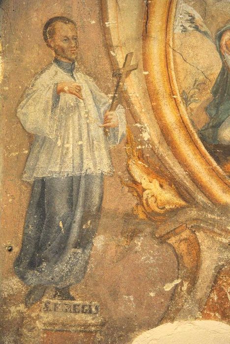 peinture monumentale : Saint Jean l'Evangéliste et saint Jean François Régis, vue partielle - © Ministère de la Culture (France), Médiathèque du patrimoine et de la photographie, Conservation des antiquités et des objets d’art de l’Ardèche – Tous droits réservés