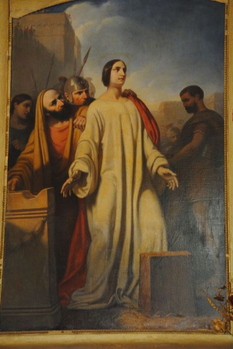 tableau représentant saint Symphorien conduit par des soldats - © Ministère de la Culture (France), Médiathèque du patrimoine et de la photographie, Conservation des antiquités et des objets d’art de l’Ardèche – Tous droits réservés