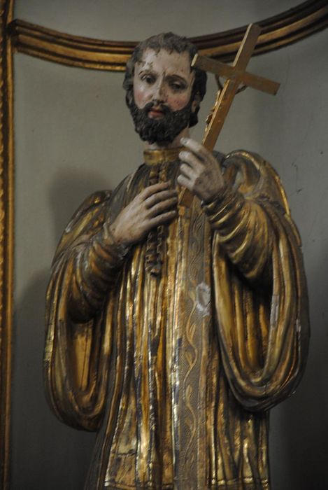 statue : Saint Jean-François Régis, vue partielle - © Ministère de la Culture (France), Médiathèque du patrimoine et de la photographie, Conservation des antiquités et des objets d’art de l’Ardèche – Tous droits réservés