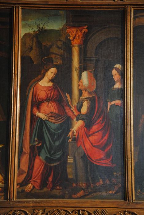 tableau (triptyque) : Vue partielle, Visitation - © Ministère de la Culture (France), Médiathèque du patrimoine et de la photographie, Conservation des antiquités et des objets d’art de l’Ardèche – Tous droits réservés