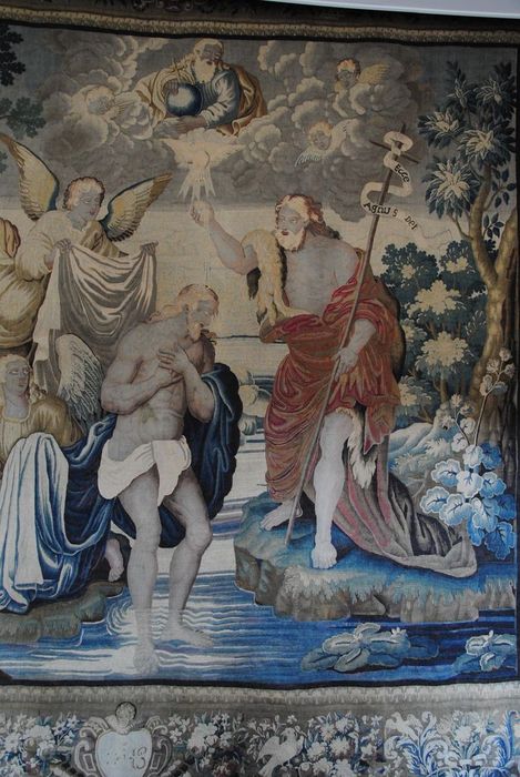 pièce murale : Scènes de la vie du Christ, baptême (le), vue partielle