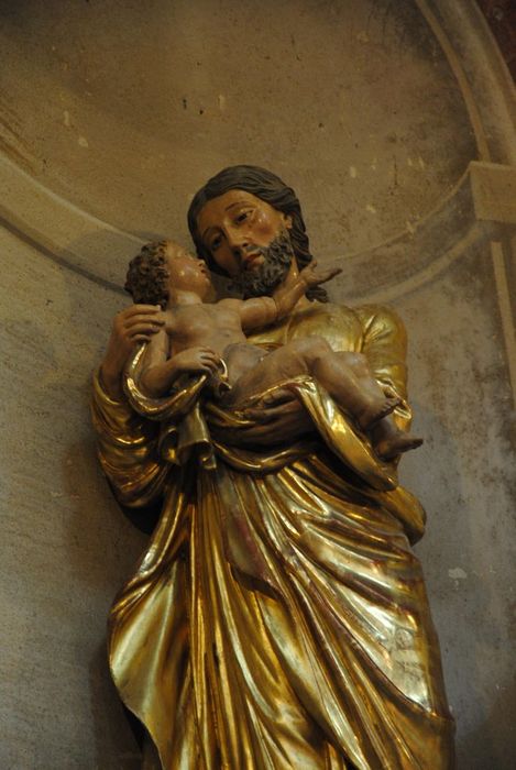 statue : Saint Joseph à l'Enfant, vue partielle