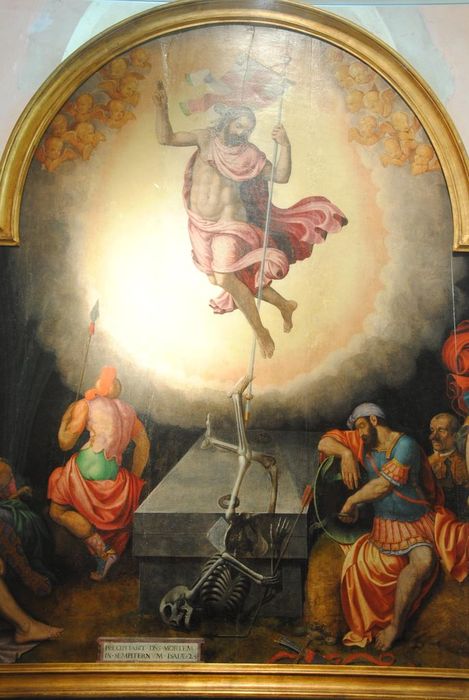 tableau : la Résurrection du Christ, vue partielle - © Ministère de la Culture (France), Médiathèque du patrimoine et de la photographie, Conservation des antiquités et des objets d’art de l’Ardèche – Tous droits réservés