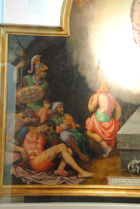 tableau : la Résurrection du Christ, vue partielle - © Ministère de la Culture (France), Conservation des antiquités et des objets d’art de l’Ardèche – Tous droits réservés
