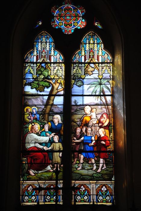 verrière : Le Christ bénissant les enfants