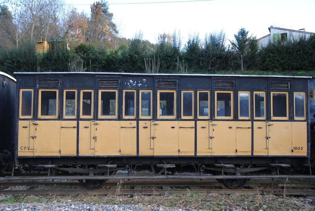 voiture à voyageurs, type ABC, à essieux parallèles, à voie métrique, CV 1802 - © Ministère de la Culture (France), Conservation des antiquités et des objets d’art de l'Ardèche - Tous droits réservés