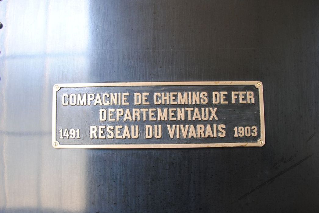 locomotive à vapeur : locomotive-tender, type Mallet, à voie métrique, 030 030 T 403, détail - © Ministère de la Culture (France), Conservation des antiquités et des objets d’art de l’Ardèche – Tous droits réservés