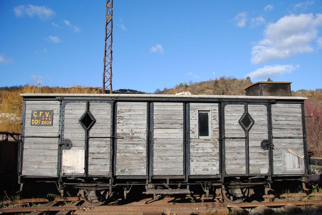 wagon fourgon à essieux parallèles, à voie métrique, DDIFV 2608 - © Ministère de la Culture (France), Conservation des antiquités et des objets d’art de l'Ardèche - Tous droits réservés
