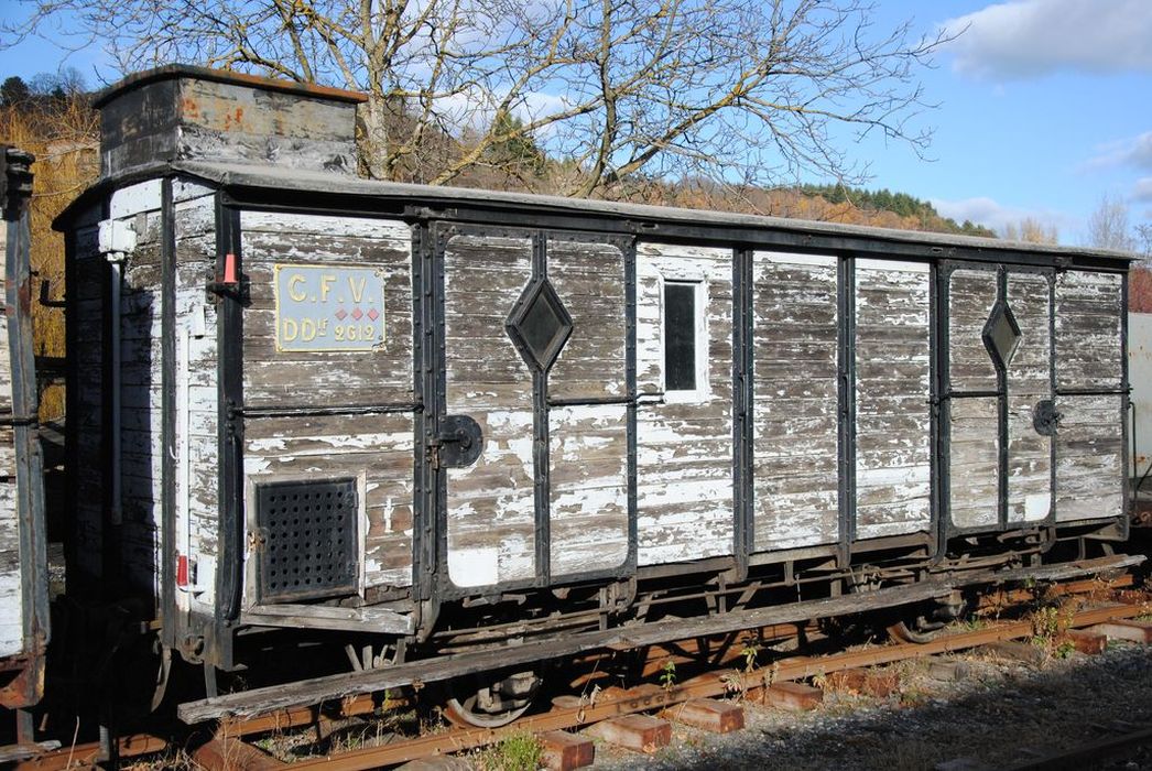 wagon fourgon à essieux parallèles, à voie métrique, DDIFV 2612 - © Ministère de la Culture (France), Conservation des antiquités et des objets d’art de l’Ardèche – Tous droits réservés