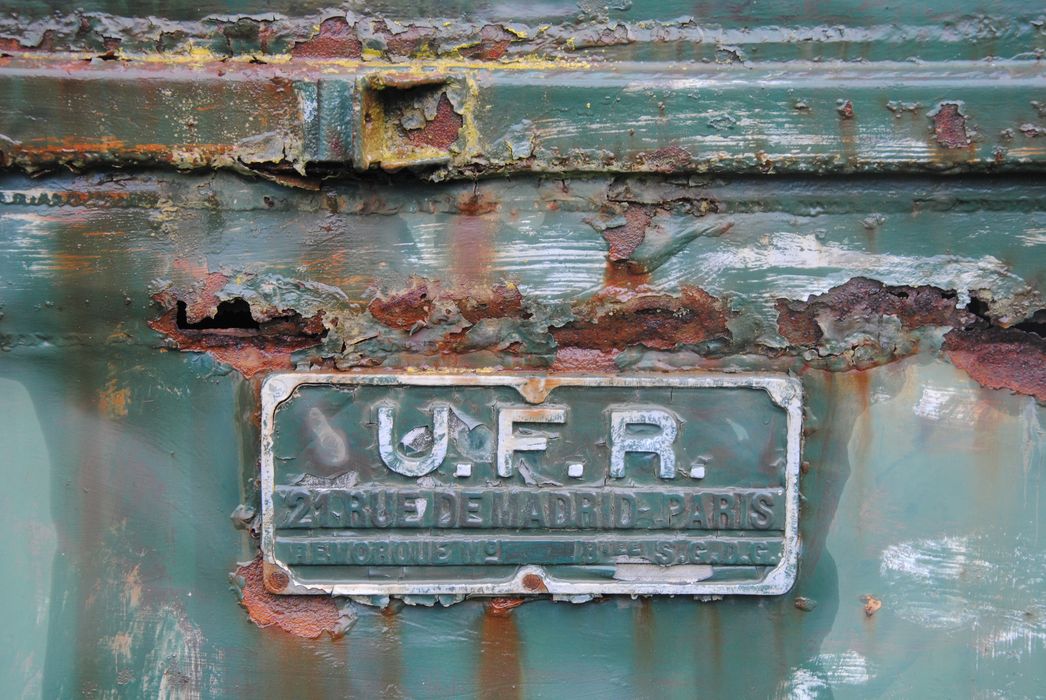 matériel de transport ferroviaire : remorque routière, type UFR, à voie métrique, 999 405, détail - © Ministère de la Culture (France), Conservation des antiquités et des objets d’art de l'Ardèche - Tous droits réservés