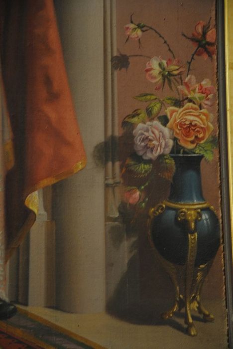 tableau : Vue intérieure de l 'église de Saint-Prix, détail