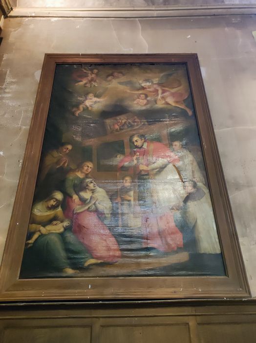 Tableau : Saint Charles Borromée distribuant la communion aux malades de la peste