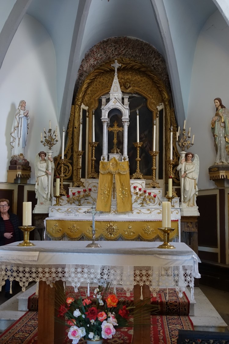 retable et son tableau : Crucifixion, vue générale