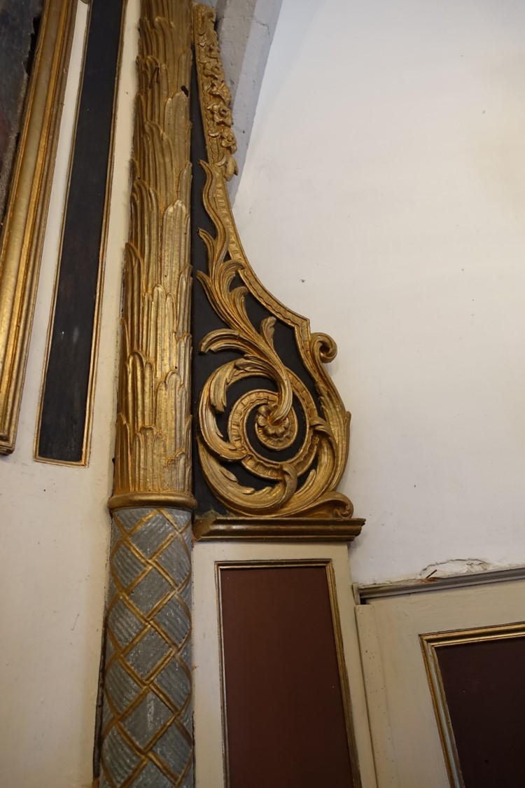 retable, détail du décor : volute