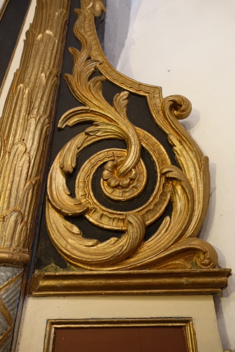 retable, détail du décor : volute