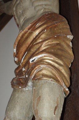 statue : Christ en croix, périzonium - © Ministère de la Culture (France), Conservation des antiquités et des objets d’art de l’Ariège – Tous droits réservés