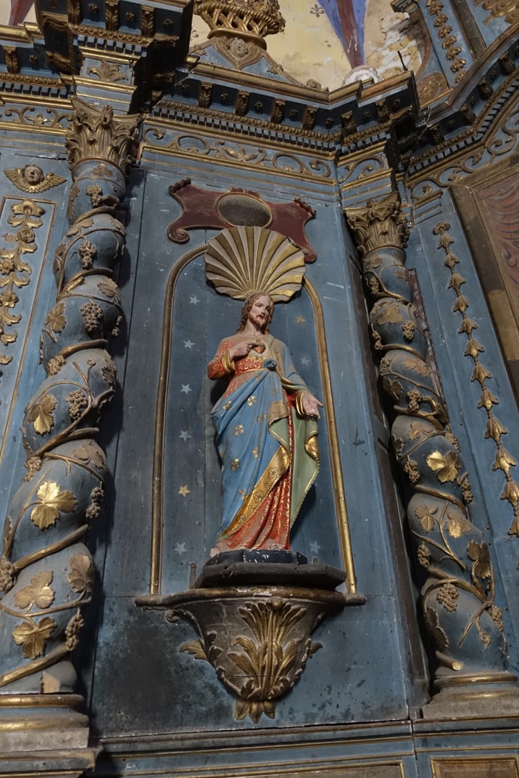 retable architecturé, statue : Christ du Sacré-Coeur