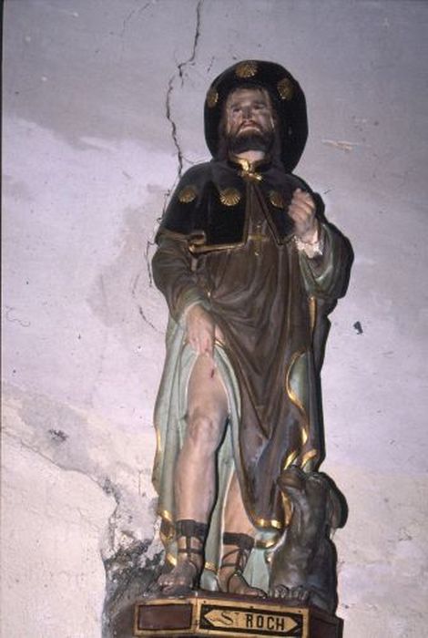 statue : Saint Roch - © Ministère de la Culture (France), Conservation des antiquités et des objets d’art de l'Ariège – Tous droits réservés