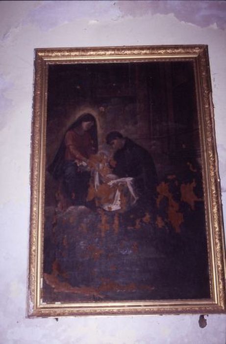 tableau : Saint recevant l'Enfant Jésus de la Vierge Marie - © Ministère de la Culture (France), Conservation des antiquités et des objets d’art de l'Ariège – Tous droits réservés