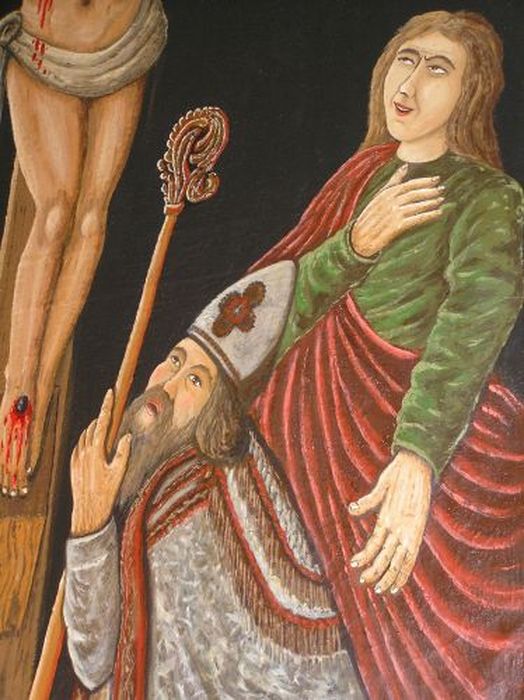 tableau : Crucifixion, détail - © Ministère de la Culture (France), Conservation des antiquités et des objets d’art de l'Ariège – Tous droits réservés 