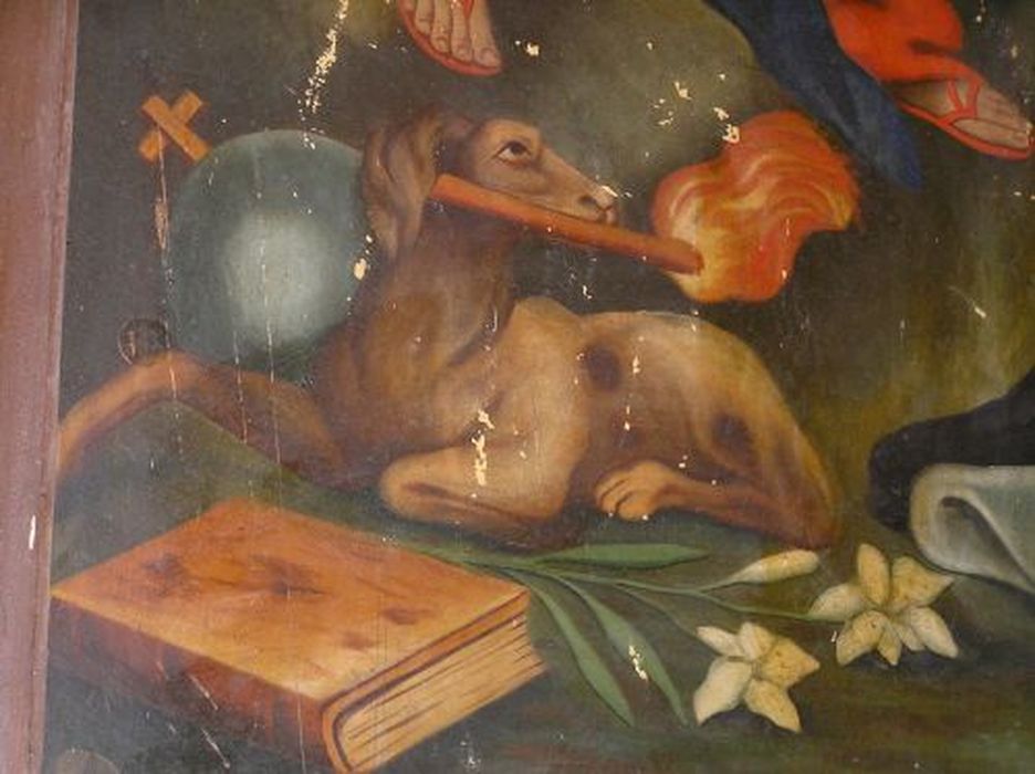 tableau : Remise du rosaire à saint Dominique, détail