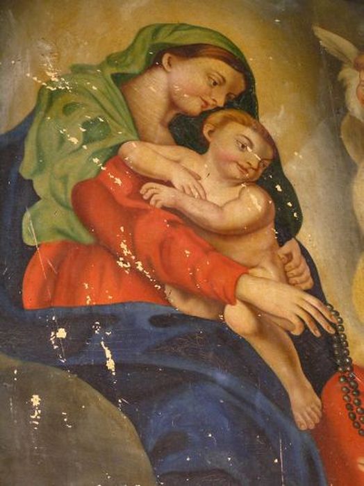 tableau : Remise du rosaire à saint Dominique, détail