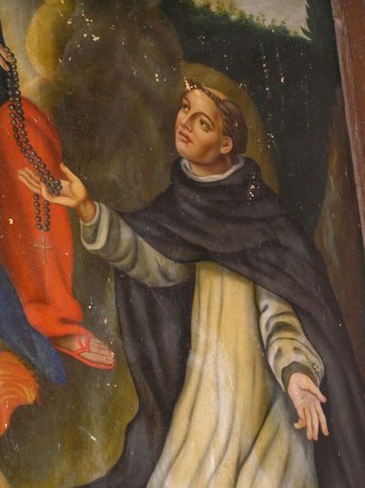 tableau : Remise du rosaire à saint Dominique, détail