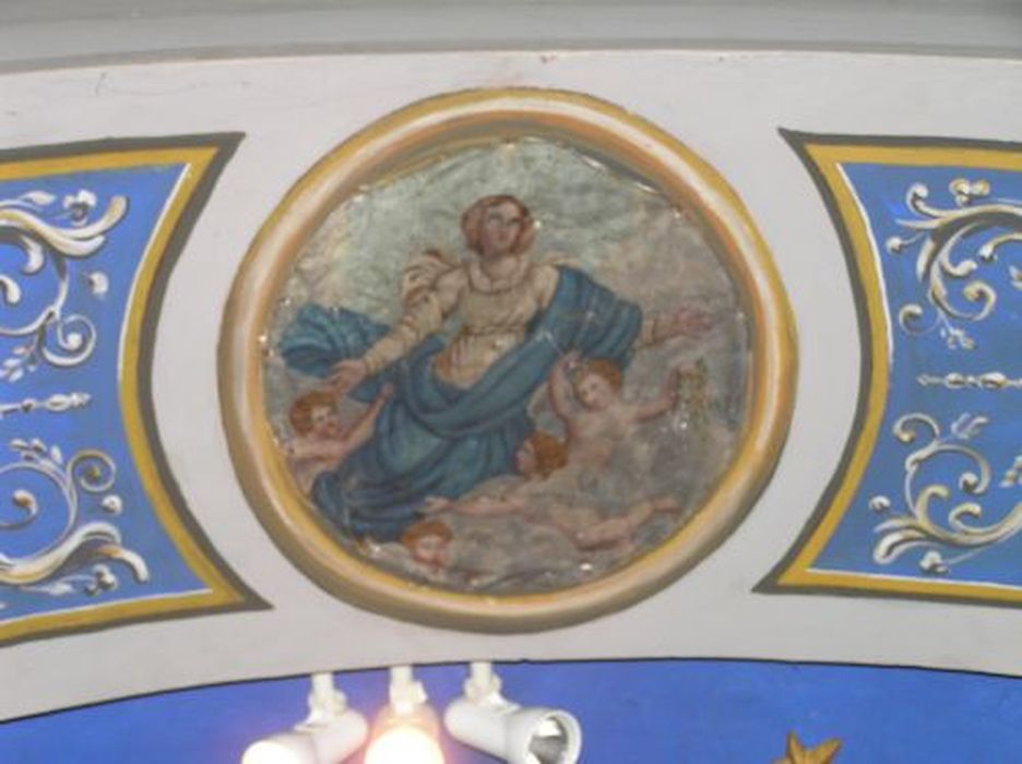 peinture (médaillon) : Assomption de la Vierge - © Ministère de la Culture (France), Conservation des antiquités et des objets d’art de l'Ariège – Tous droits réservés 