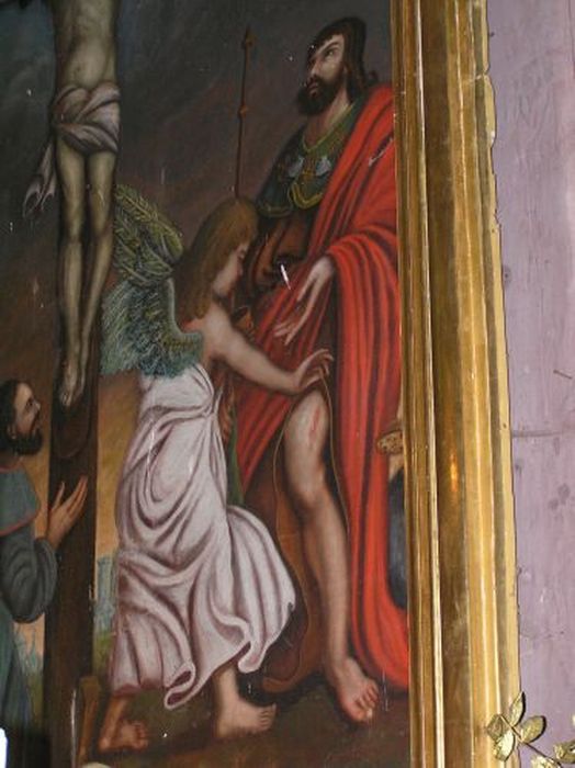 tableau : Crucifixion, détail - © Ministère de la Culture (France), Conservation des antiquités et des objets d’art de l'Ariège – Tous droits réservés 